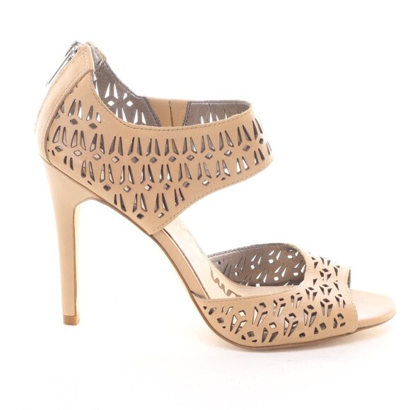Sam Edelman Leather Alva High Heels Sandals Women 10 Cream/Tan/Nude Like NEW - Picture 1 of 16